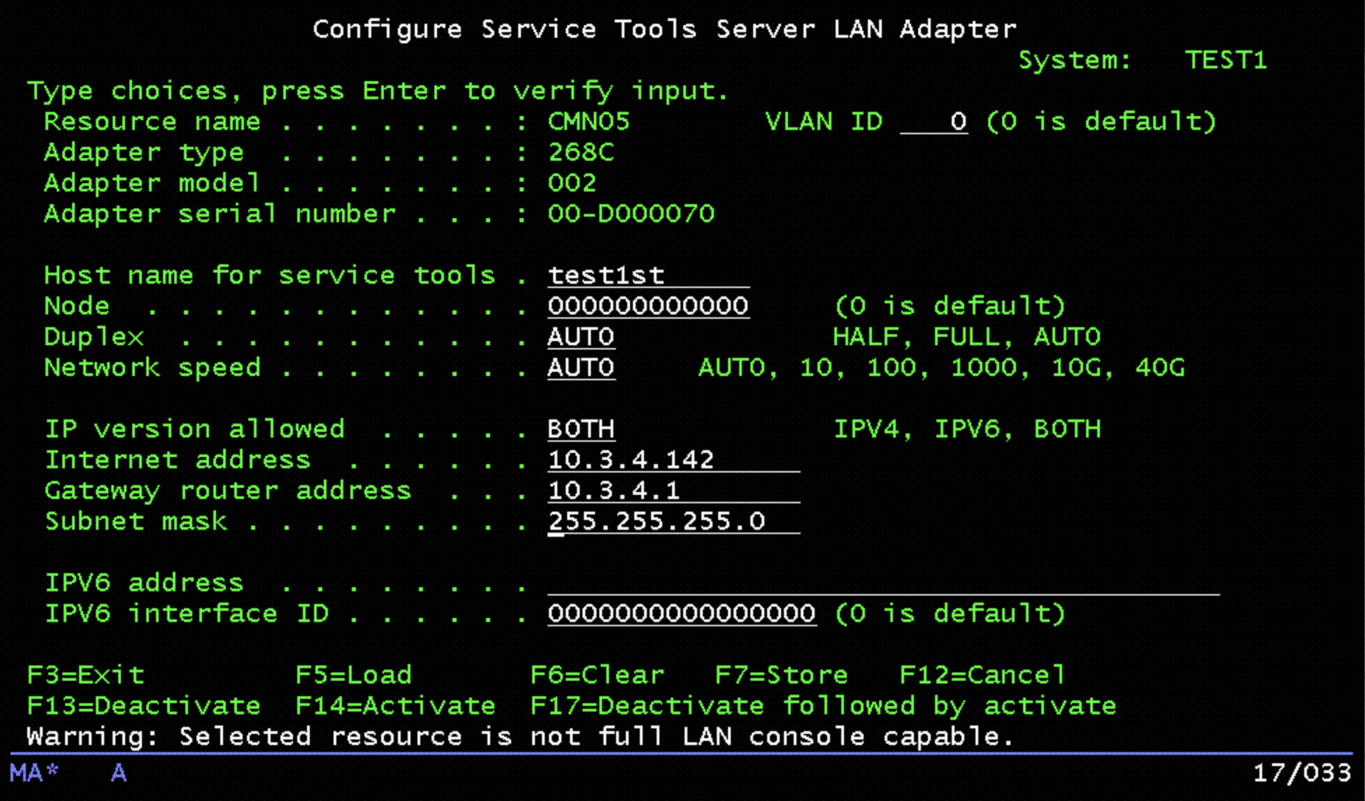 SST LAN Configuration